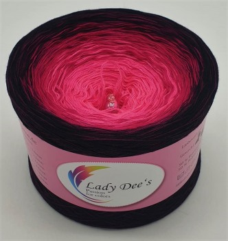 gefachte Wolle von Lady D "Hot Pink" 250g