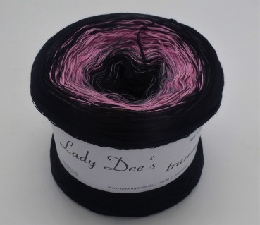 gefachte Wolle von Lady D "Rosa Schatten" 250g