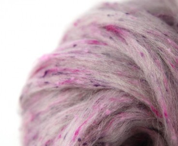 Südamerikanische Wolle "Maypole Pink" - Tweed, zum Spinnen