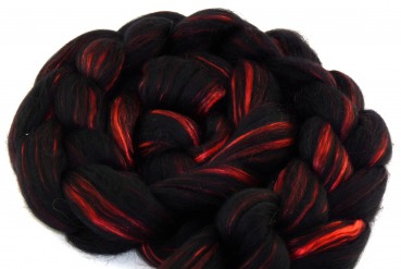 multicolor Merino-Seiden-Kammzug "Schlangenauge"