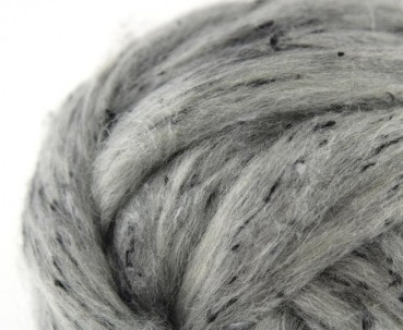 Südamerikanische Wolle "Railway Grey" - Tweed, zum Spinnen