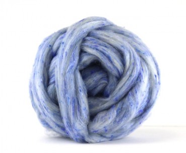 Südamerikanische Wolle "Tea Cup Blue" - Tweed, zum Spinnen