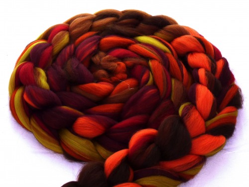 multicolor Merino-Alpaka-Kammzug "Herbstlaub"