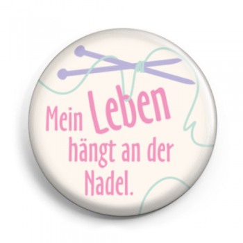 Button "Mein Leben hängt an der Nadel"