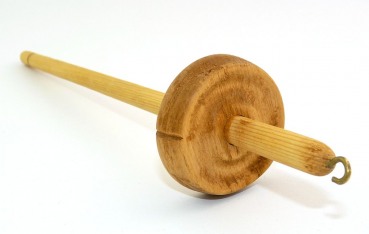Handspindel, Kopf- oder Dropspindel aus Erlen-Holz 25g