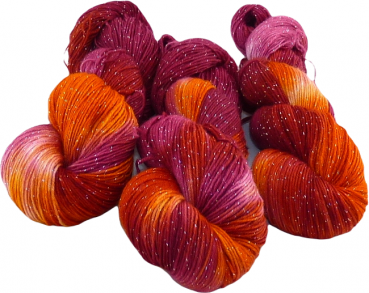 Sockenwolle mit Glitzer "Strawberry"