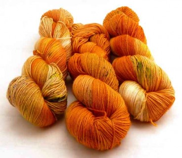Merinosockenwolle "Rhubarbs Orange" (Lanartus)