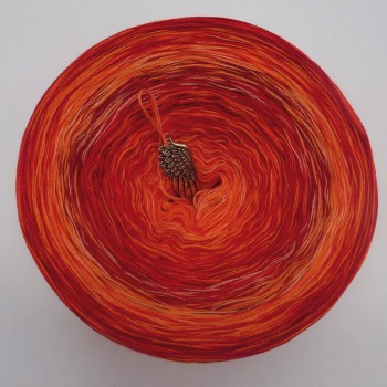 gefachte Wolle von Lady D "Strudel Orange" 250g