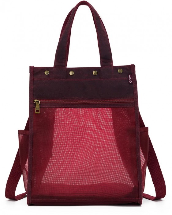 Maker's Tall Mesh Tote - Red-