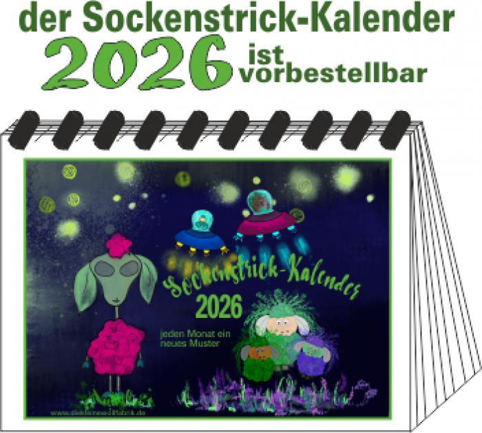 Strickkalender 2026, mit 12 Sockenstrickanleitungen