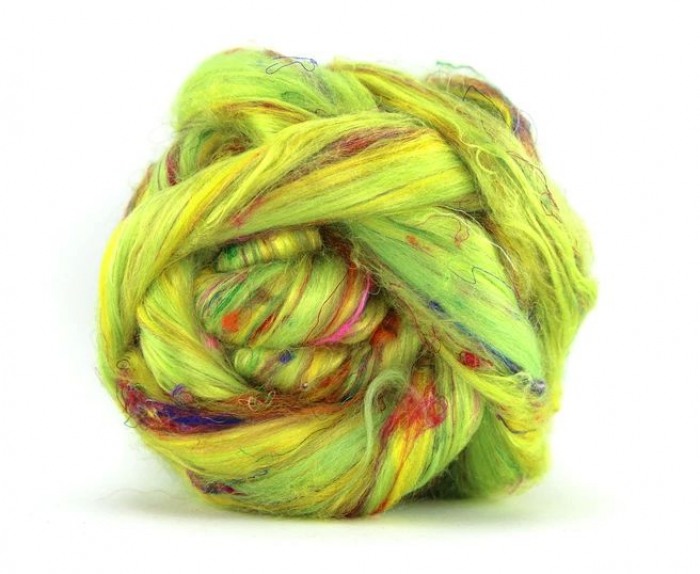 multicolor Merino-Seide-Kammzug "Equinox"