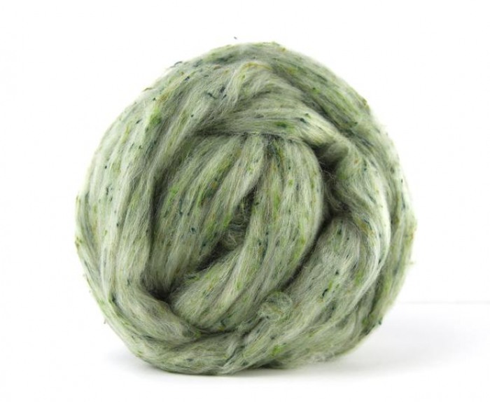 Südamerikanische Wolle "Heritage Green" - Tweed, zum Spinnen