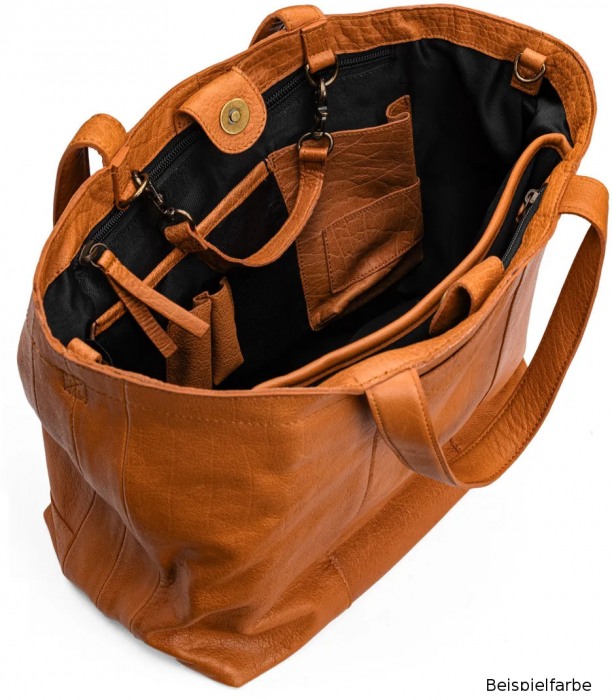 Hiba Projekttasche - Handgefertigter Mini-Shopper "Rich Brown"