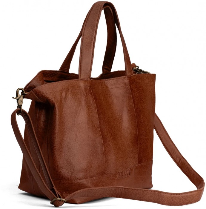 Hiba Projekttasche - Handgefertigter Mini-Shopper "Rich Brown"