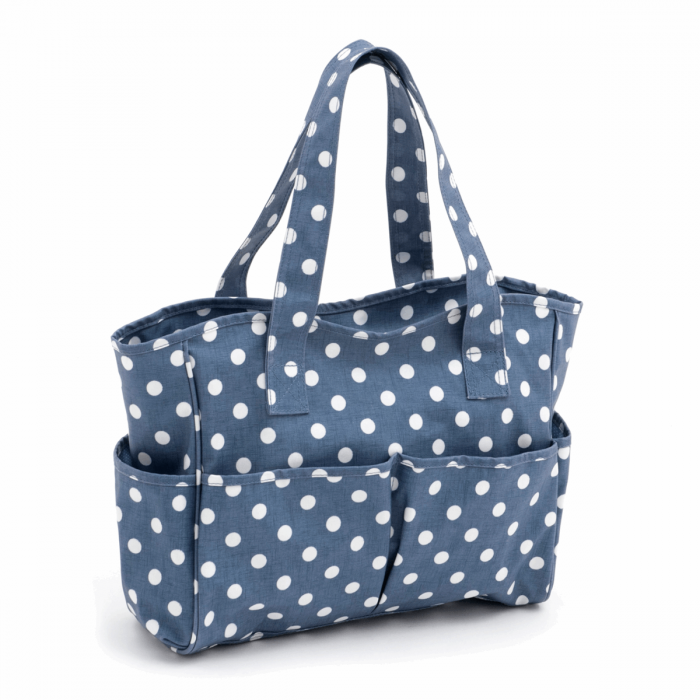 Strickhandtasche "Denim Polka"