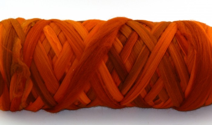 Multicolor Merino-Kammzug "Orangenrolle"