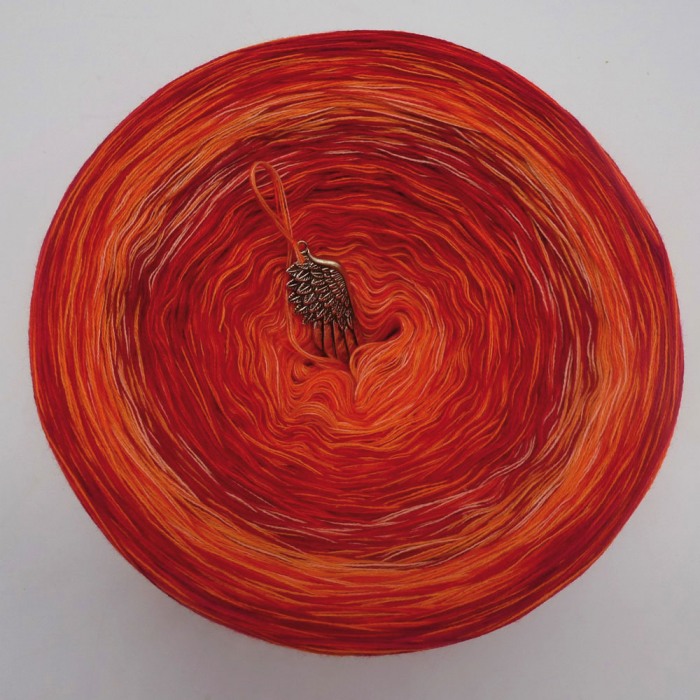 gefachte Wolle von Lady D "Strudel Orange" 250g