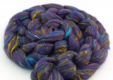 multicolor Merino-Seiden-Kammzug "Egg Plant"