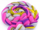multicolor Merino-Kammzug "Disco Cat"