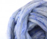 Südamerikanische Wolle "Tea Cup Blue" - Tweed, zum Spinnen