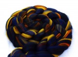 multicolor Merino-Kammzug "Black Pumpkin"